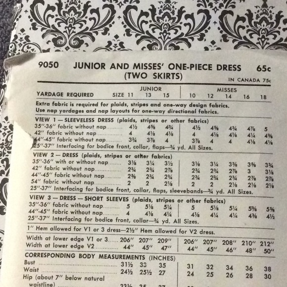 Advance VTG Sewing Pattern #9050 Juniors Dress - Picture 8 of 8